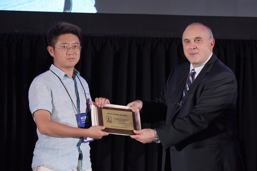 Best Paper Award for the DUXU 2018 Conference
